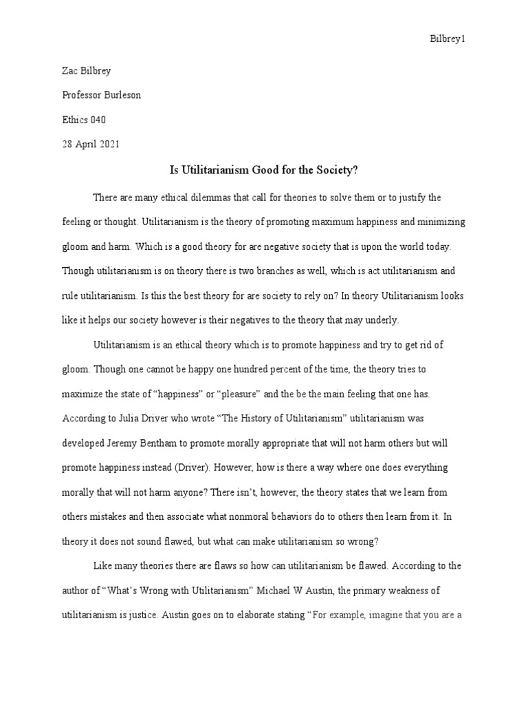 Реферат: Kant And Utilitarianism Essay Research Paper First
